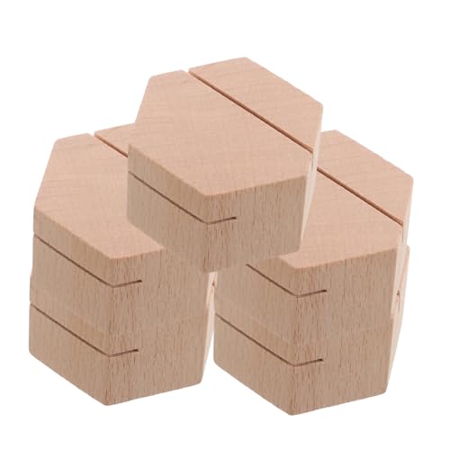 COOPHYA 5 Stück Teiliges Holz Kartenhalter Minimalistischer Hexagon Tischkartenständer für Fotos Notizen und Visitenkarten Praktische Büro und Event Dekoration von COOPHYA