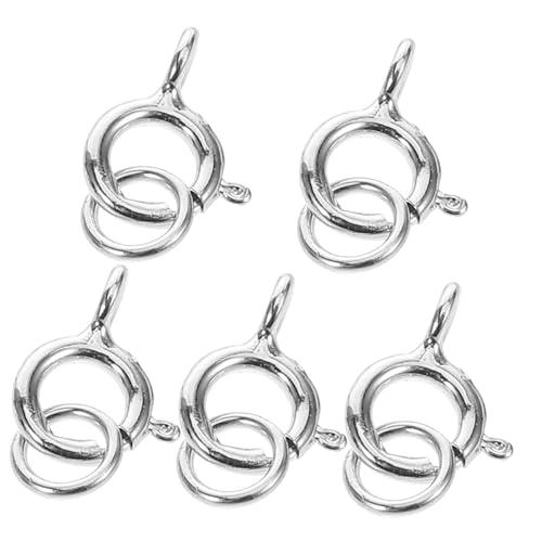 COOPHYA 5 Stück Teiliges Sterling Silber Federringverschluss für Diy Schmuckherstellung Runde Kette Elegant für Armbänder Vielseitige Verbindungselemente für Perlenschmuck COOPHYA 5 Stück Teiliges Sterling Silber Federringverschluss für Diy Schmuckherstellung Runde Kette Elegant für Armbänder Vielseitige Verbindungselemente für Perlenschmuck von COOPHYA