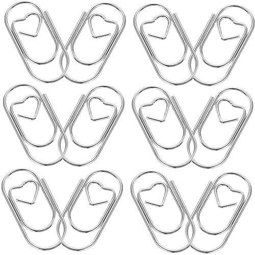 COOPHYA 50 Stück Büroklammern Kreative und Niedliche Papierclips für Büro und Deko Lesezeichen für Kalender und Notizbücher Silberfarbene Metallklammern COOPHYA 50 Stück Büroklammern Kreative und Niedliche Papierclips für Büro und Deko Lesezeichen für Kalender und Notizbücher Silberfarbene Metallklammern von COOPHYA