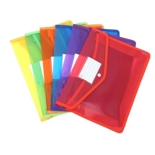 COOPHYA 6 Stück Aktenhalter, Durchsichtige Kunststoffumschläge, Ordner Mit Taschen, Quittungs Organizer, Kunststoff Aktenordner, Schreibtisch Organizer, Fächermappe, Kunststoff von COOPHYA