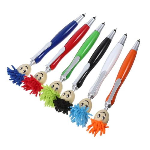 COOPHYA 6 Stück Moppkopf Kugelschreiber, Bezaubernder Kugelschreiber, Tragbarer Kugelschreiber, Haushaltsbedarf, Kreativer Schreibstift, Stift Für Den Täglichen Gebrauch, Praktischer von COOPHYA