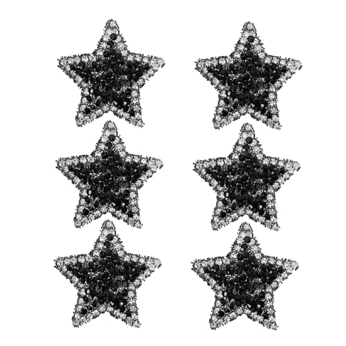 COOPHYA 6 Stück Stoffflicken, Sternförmiger Perlenflicken, Sternförmiger Flicken, Sternförmiger Designflicken, Flicken Zur Reparatur Von Kleidung, Zarter Flicken, Sternförmige von COOPHYA