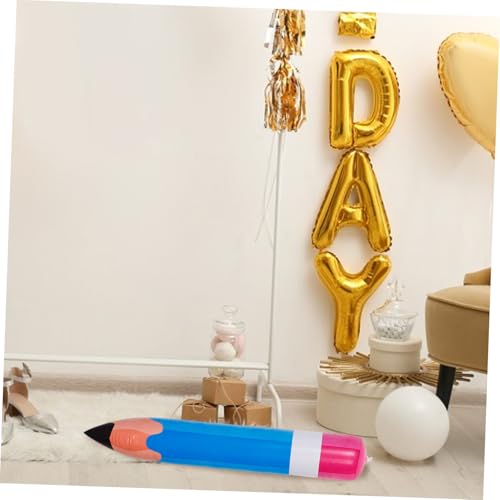 COOPHYA 6 Stück Teiliges Aufblasbare Riesen Bleistifte PVC Bunte Schulanfang Deko Langlebige Jumbo Bleistift Requisiten für Innen und Außenbereiche Lebendige Farben für Klassenzimmer und von COOPHYA