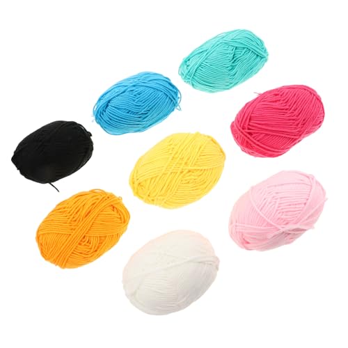 COOPHYA 8 Rollen Handarbeit Garn Milch Baumwollgarn Weich und Hautfreundlich für Strickprojekte Schals Mützen und Diy Ideen Lebendigen Farben von COOPHYA