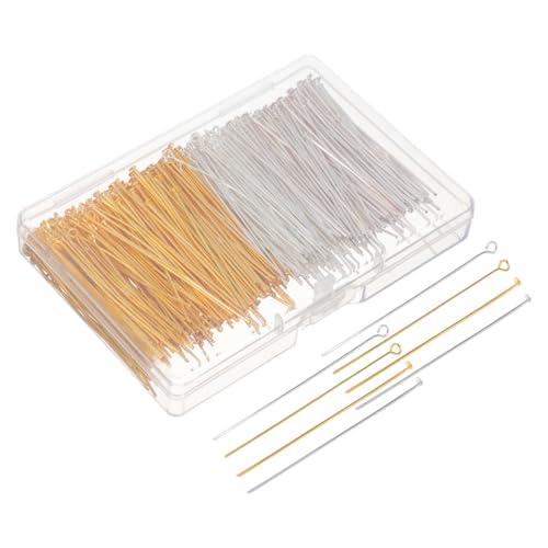 COOPHYA 800 Stück Schmuckherstellungs Pins Diy Metallstifte mit Flachkopf und Ösen Bastelbedarf für Armbänder Ohrringe Praktischer Aufbewahrungsbox COOPHYA 800 Stück Schmuckherstellungs Pins Diy Metallstifte mit Flachkopf und Ösen Bastelbedarf für Armbänder Ohrringe Praktischer Aufbewahrungsbox von COOPHYA