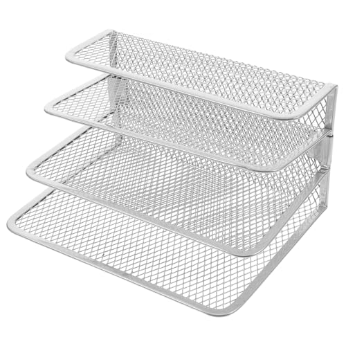 COOPHYA Briefständer Aktenhalter Desktop-datei-organizer Aktensortierer Buchsortierer-organizer Dateispeicherhalter Aktenordner Stehen Organizer Für Schreibtischordner Silver Metall von COOPHYA
