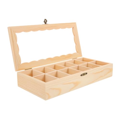 COOPHYA Kleine Holzbox mit Deckel Fächer Aufbewahrungsbox für Bastelbedarf Unlackierte Holzbox für Schmuck DIY Projekte und Kreative Dekorationen von COOPHYA