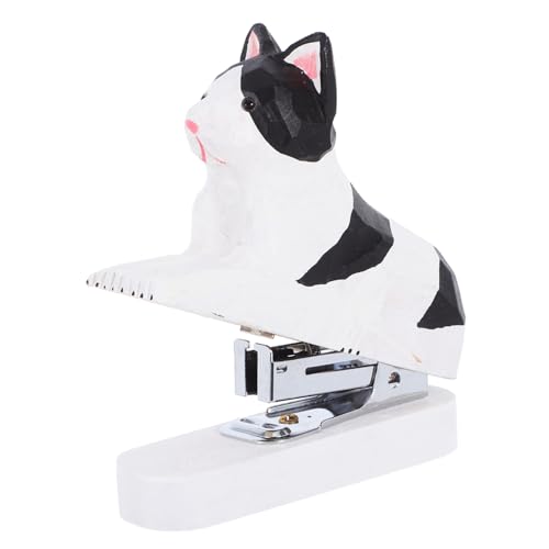 COOPHYA Mini Holz Tierhefter für Schule und Büro Handgefertigter Dekorativer und Tragbarer Hefter Katzen Design für Schreibtischzubehör von COOPHYA