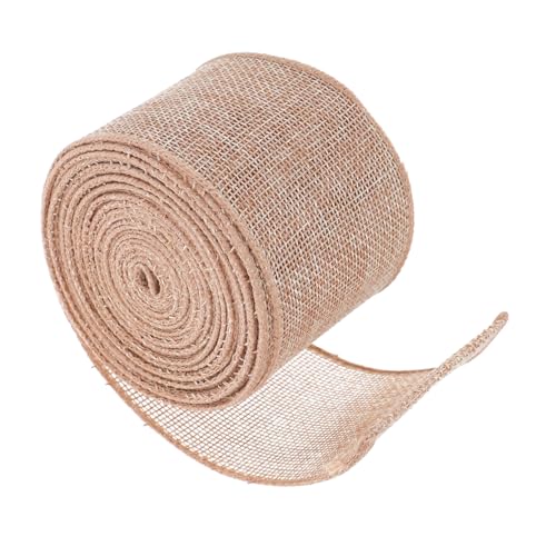 COOPHYA Naturleinengewebe für Diy Geschenkverpackung Wreath Herstellung Rustikale Lichtbraun Bastelprojekte und Präsentation von COOPHYA