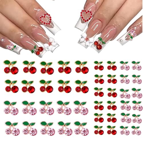 COOSLIM - 40 Stück Kirschnägel Perlen 3D Kirsche Steine Strass Steine Nagelkunst Glitzer Nieten Schöne Golddiamanten für Frauen Mädchen Herstellung COOSLIM - 40 Stück Kirschnägel Perlen 3D Kirsche Steine Strass Steine Nagelkunst Glitzer Nieten Schöne Golddiamanten für Frauen Mädchen Herstellung von COOSLIM