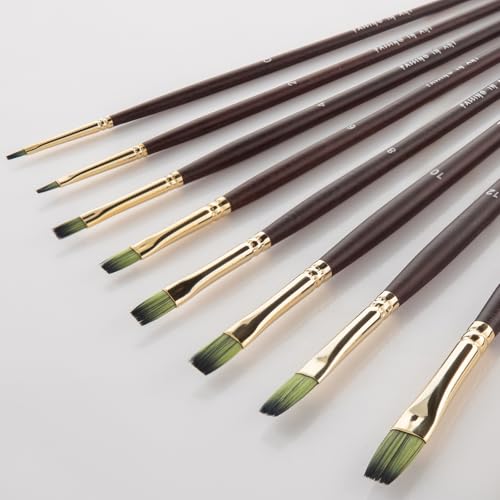 COOZEE 9 Stück Flach Pinselset, professionelle Nylonpinsel Pinsel, Langer Griff Künstlerpinsel für Aquarell, Acryl und Ölmalerei COOZEE 9 Stück Flach Pinselset, professionelle Nylonpinsel Pinsel, Langer Griff Künstlerpinsel für Aquarell, Acryl und Ölmalerei von COOZEE