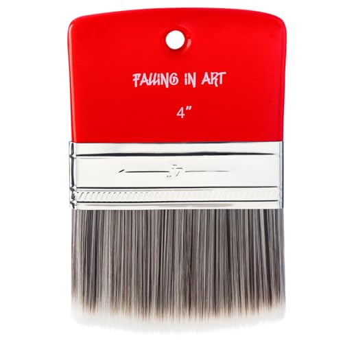 COOZEE Filbert Paddel Pinsel Set, Holzgriff Maßstab Borsten Pinsel für Öl- und Acrylfarben (10cm) von COOZEE
