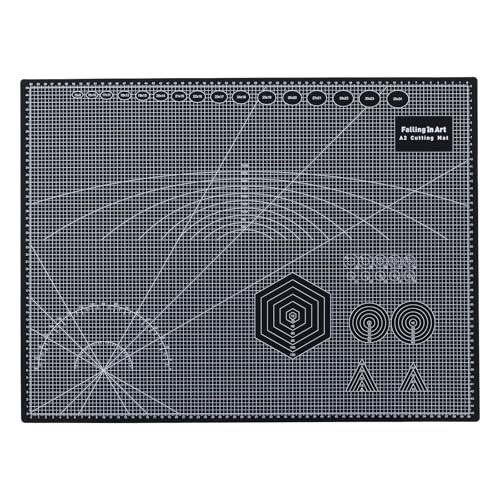 COOZEE Schneidematte A2, 45x60 cm 5-lagige Selbstheilend Schneidematte, Bastelunterlage Schnittfest, Bastelmatte, Schreibtischunterlage und Schneidematte zum Nähen, Schwarz von COOZEE