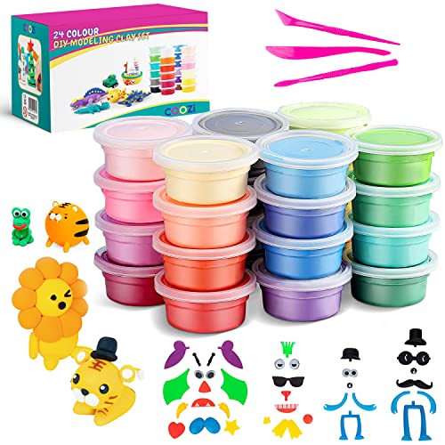 COOZI Modelliermasse für Kinder – Magischer Ton für Kinder, ungiftig und sicher zu verwenden | Bestes Geschenk oder Geschenk für Kinder | Spaß & pädagogisches DIY Kunst und Handwerk Trockener Ton von COOZI