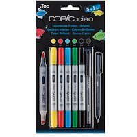 COPIC® ciao "5+1"-Sets Layoutmarker-Set farbsortiert 1,0 + 6,0 mm, 6 St. von COPIC®
