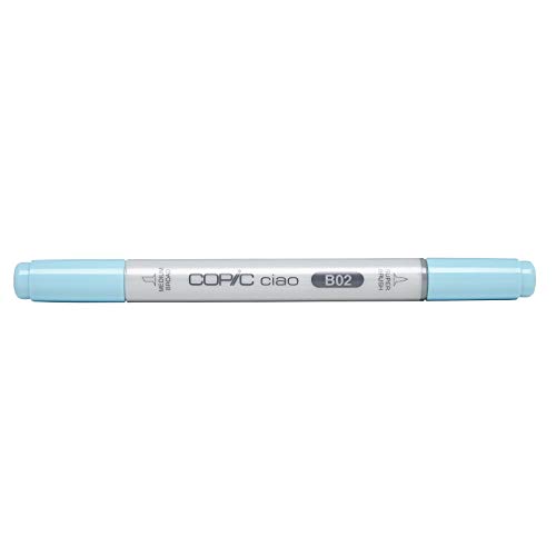 COPIC Ciao Marker Typ B - 02, Robin's Egg Blue, vielseitiger Layoutmarker, alkoholbasiert, mit einer mittelbreiten und einer Brush-Spitze von Copic
