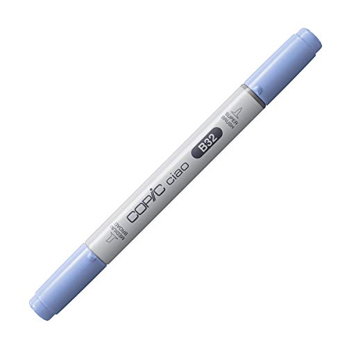 COPIC Ciao Marker Typ B - 32, Pale Blue, vielseitiger Layoutmarker, mit einer mittelbreiten und einer Brush-Spitze von Copic