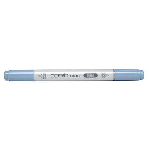 COPIC Ciao Marker Typ B - 95, Light Grayish Cobalt, vielseitiger Layoutmarker, alkoholbasiert, mit einer mittelbreiten und einer Brush-Spitze von COPIC