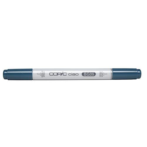 COPIC Ciao Marker Typ BG - 09, Blue Green, vielseitiger Layoutmarker, mit einer mittelbreiten und einer Brush-Spitze von Copic