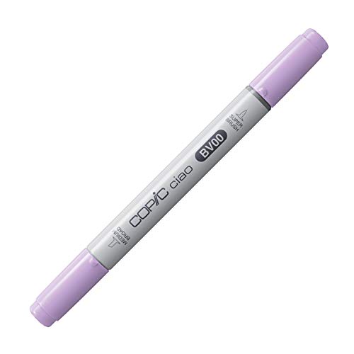 COPIC Ciao Marker Typ BV - 00, Mauve Shadow, vielseitiger Layoutmarker, mit einer mittelbreiten und einer Brush-Spitze von Copic