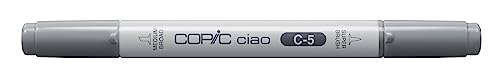 COPIC Ciao Marker Typ C - 5, cool gray No. 5, vielseitiger Layoutmarker, mit einer mittelbreiten und einer Brush-Spitze von Copic