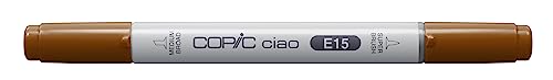 COPIC Ciao Marker Typ E - 15, Dark Suntan, vielseitiger Layoutmarker, mit einer mittelbreiten und einer Brush-Spitze COPIC Ciao Marker Typ E - 15, Dark Suntan, vielseitiger Layoutmarker, mit einer mittelbreiten und einer Brush-Spitze von Copic