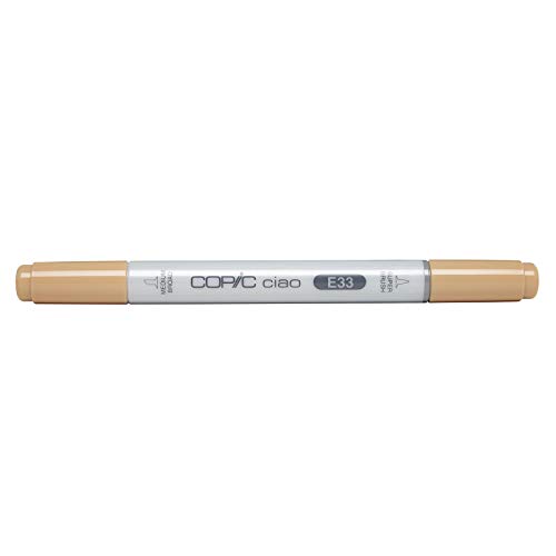 COPIC Ciao Marker Typ E - 33, Sand, vielseitiger Layoutmarker, mit einer mittelbreiten und einer Brush-Spitze von Copic