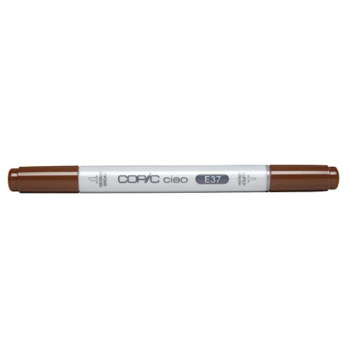 COPIC Ciao Marker Typ E - 37, Sepia, vielseitiger Layoutmarker, mit einer mittelbreiten und einer Brush-Spitze von Copic