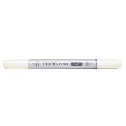COPIC Ciao Marker Typ E - 41, Pearl White, vielseitiger Layoutmarker, mit einer mittelbreiten und einer Brush-Spitze von Copic