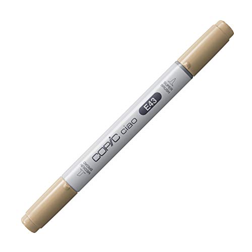 COPIC Ciao Marker Typ E - 43, Dull Ivory, vielseitiger Layoutmarker, mit einer mittelbreiten und einer Brush-Spitze von Copic