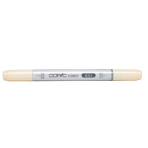 COPIC Ciao Marker Typ E - 51, Milky White, vielseitiger Layoutmarker, mit einer mittelbreiten und einer Brush-Spitze von Copic