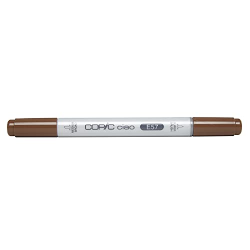COPIC Ciao Marker Typ E - 57, Light Walnut, vielseitiger Layoutmarker, mit einer mittelbreiten und einer Brush-Spitze von Copic