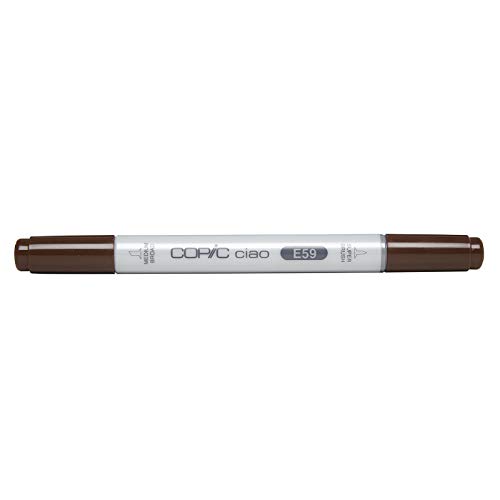 COPIC Ciao Marker Typ E - 59, Walnut, vielseitiger Layoutmarker, mit einer mittelbreiten und einer Brush-Spitze von Copic