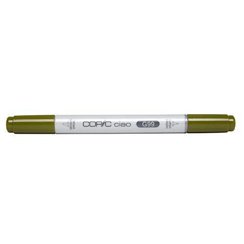 COPIC Ciao Marker Typ G - 99, Olive, vielseitiger Layoutmarker, mit einer mittelbreiten und einer Brush-Spitze von Copic