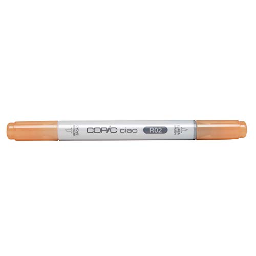 COPIC Ciao Marker Typ R - 02, Rose Salmon, vielseitiger Layoutmarker, alkoholbasiert, mit einer mittelbreiten und einer Brush-Spitze von COPIC