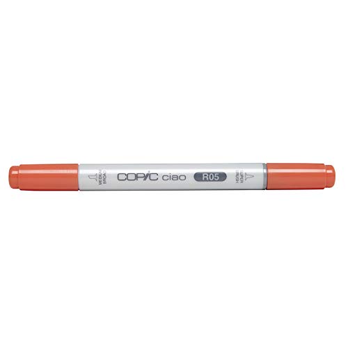 COPIC Ciao Marker Typ R - 05, Salmon Red, vielseitiger Layoutmarker, mit einer mittelbreiten und einer Brush-Spitze von Copic