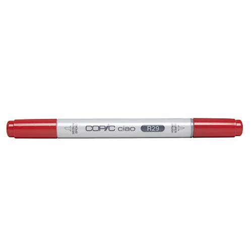 COPIC Ciao Marker Typ R - 29, Lipstick Red, vielseitiger Layoutmarker, alkoholbasiert, mit einer mittelbreiten und einer Brush-Spitze COPIC Ciao Marker Typ R - 29, Lipstick Red, vielseitiger Layoutmarker, alkoholbasiert, mit einer mittelbreiten und einer Brush-Spitze von Copic