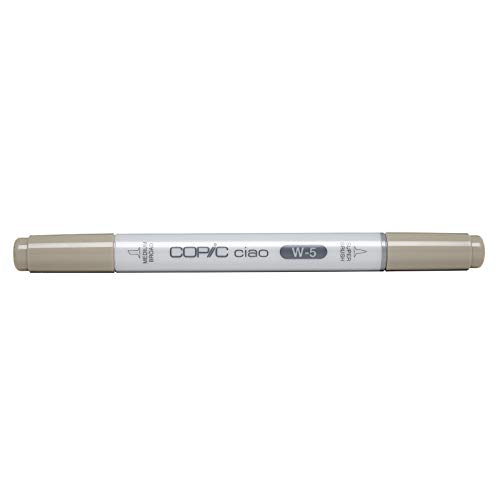 COPIC Ciao Marker Typ W - 5, warm gray No. 5, vielseitiger Layoutmarker, mit einer mittelbreiten und einer Brush-Spitze von Copic