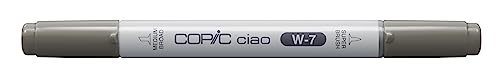 COPIC Ciao Marker Typ W - 7, warm gray No. 7, vielseitiger Layoutmarker, mit einer mittelbreiten und einer Brush-Spitze von Copic