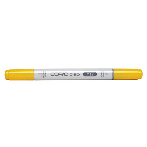 COPIC Ciao Marker Typ Y - 17, Golden Yellow, vielseitiger Layoutmarker, mit einer mittelbreiten und einer Brush-Spitze von Copic