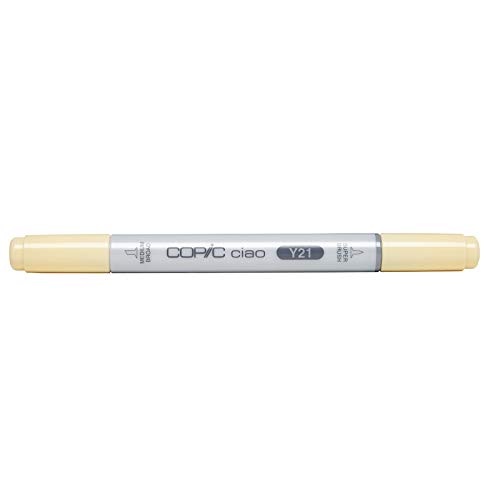 COPIC Ciao Marker Typ Y - 21, Buttercup Yellow, vielseitiger Layoutmarker, mit einer mittelbreiten und einer Brush-Spitze von Copic