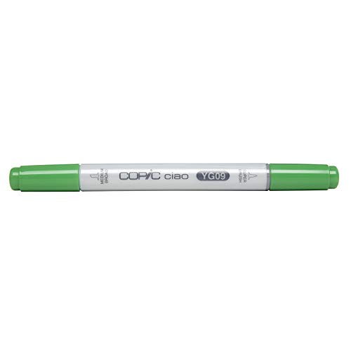 COPIC Ciao Marker Typ YG - 09, Lettuce Green, vielseitiger Layoutmarker, mit einer mittelbreiten und einer Brush-Spitze von Copic