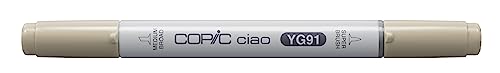 COPIC Ciao Marker Typ YG - 91, Putty, vielseitiger Layoutmarker, mit einer mittelbreiten und einer Brush-Spitze von Copic