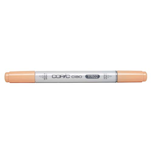 COPIC Ciao Marker Typ YR - 02, Light Orange, vielseitiger Layoutmarker, mit einer mittelbreiten und einer Brush-Spitze von Copic