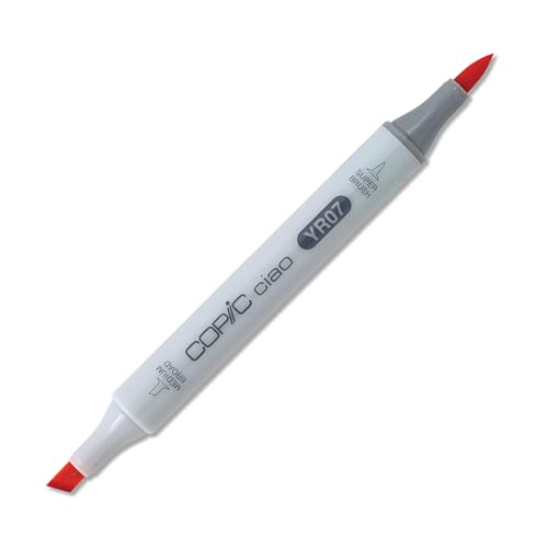 COPIC Ciao Marker Typ YR - 07, Cadmium Orange, vielseitiger Layoutmarker, mit einer mittelbreiten und einer Brush-Spitze von Copic