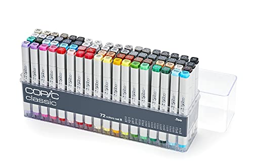 COPIC Classic Marker 72er Set "B", professionellee Layoutmarker mit einer mittelbreiten und einer feinen Spitze von COPIC