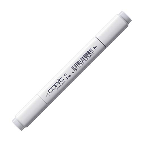 COPIC Classic Marker Typ C - 1, cool gray No. 1, professioneller Layoutmarker, mit einer breiten und einer feinen Spitze von Copic