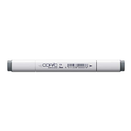COPIC Classic Marker Typ C - 6, cool gray No. 6, professioneller Layoutmarker, alkoholbasiert, mit einer breiten und einer feinen Spitze von Copic