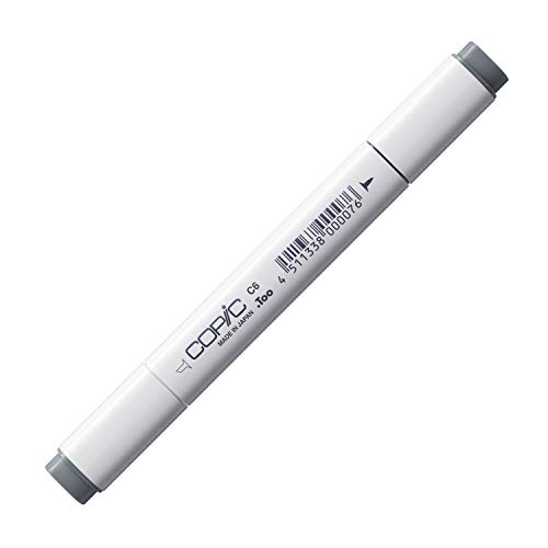 COPIC Classic Marker Typ C - 6, cool gray No. 6, professioneller Layoutmarker, alkoholbasiert, mit einer breiten und einer feinen Spitze von Copic