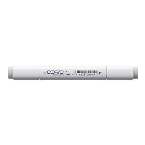 COPIC Classic Marker Typ N - 3, neutral gray No. 3, professioneller Layoutmarker, alkoholbasiert, mit einer breiten und einer feinen Spitze von COPIC